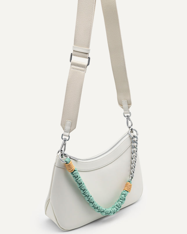 Slouchy Shoulder Bag with Braided Chain