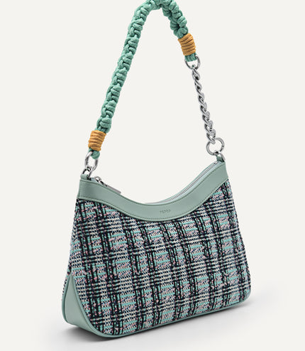 Slouchy Shoulder Bag with Braided Chain