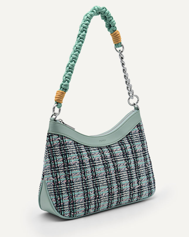 Slouchy Shoulder Bag with Braided Chain