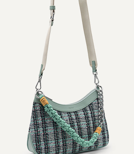 Slouchy Shoulder Bag with Braided Chain