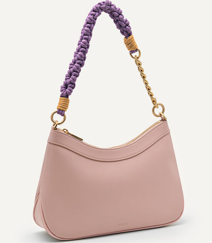 Slouchy Shoulder Bag with Braided Chain