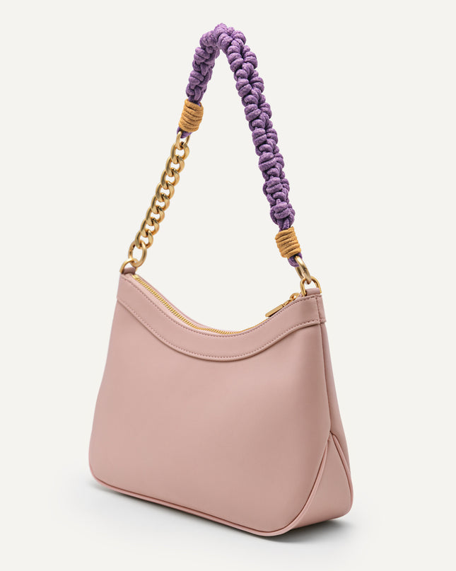 Slouchy Shoulder Bag with Braided Chain
