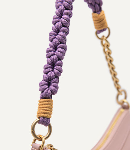 Slouchy Shoulder Bag with Braided Chain