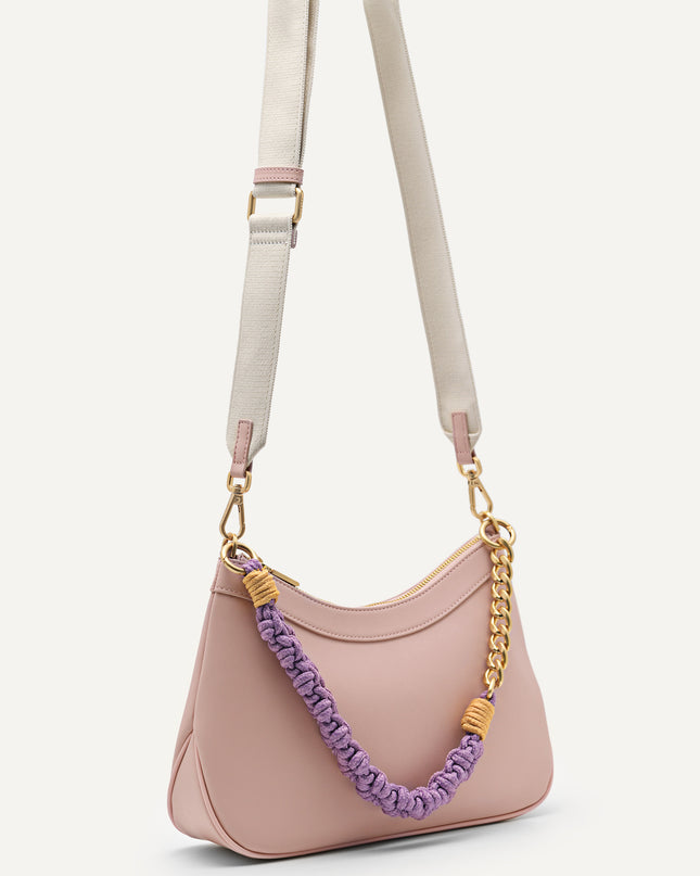 Slouchy Shoulder Bag with Braided Chain