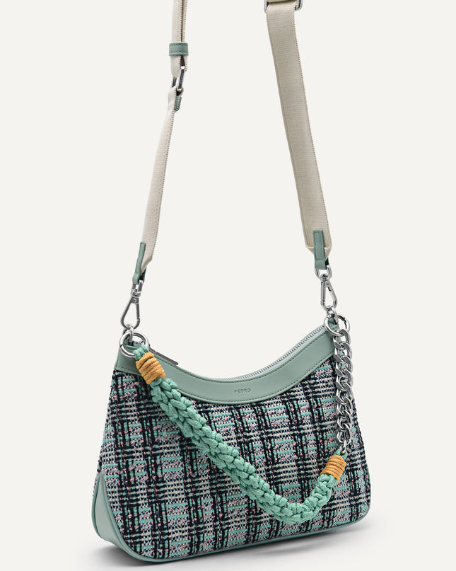 Slouchy Shoulder Bag with Braided Chain