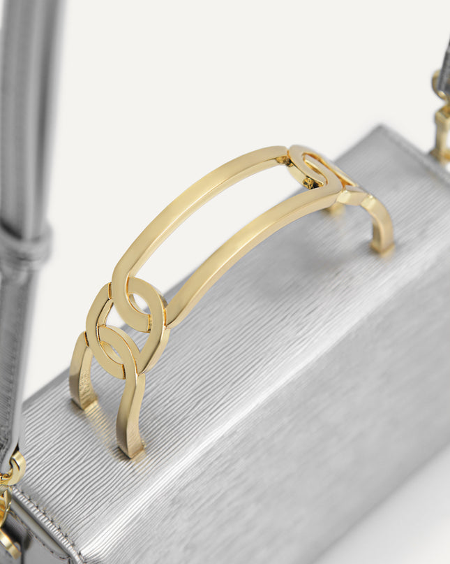 Metallic Chain Embellished Shoulder Bag