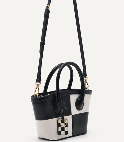 Panelled Top Handle Bag