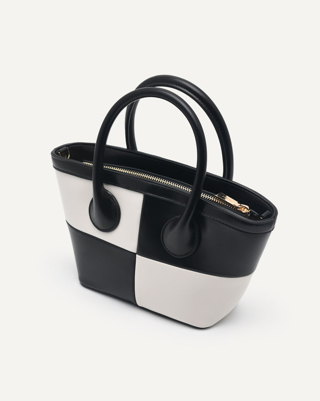 Panelled Top Handle Bag