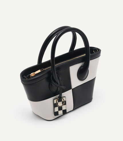 Panelled Top Handle Bag