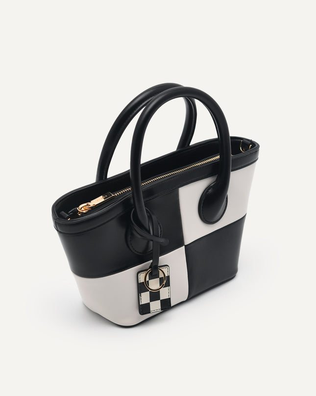 Panelled Top Handle Bag