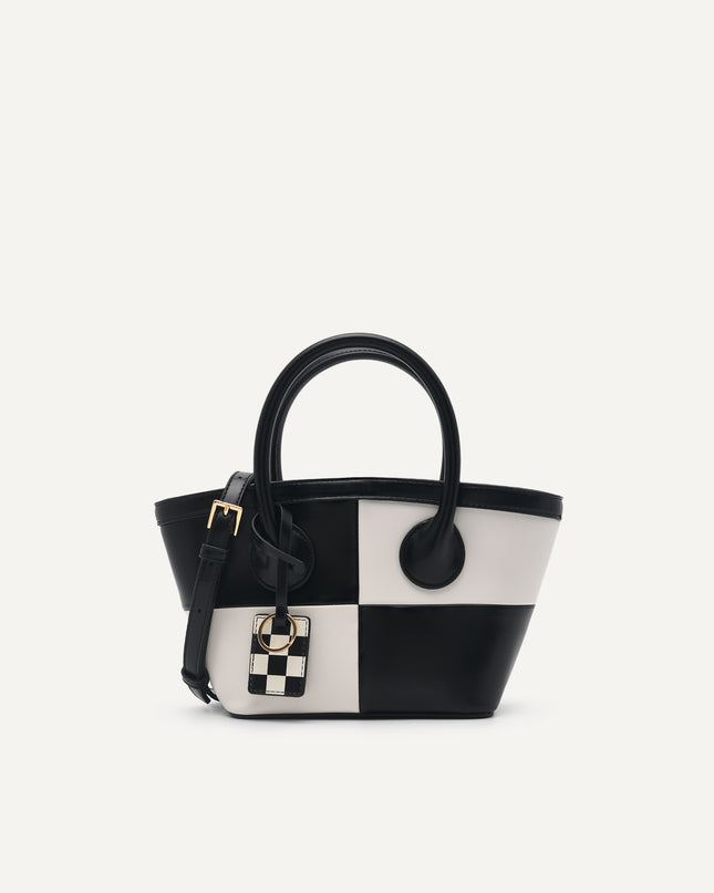 Panelled Top Handle Bag