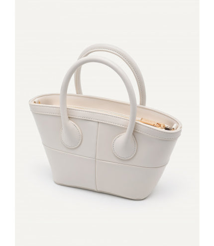 Panelled Top Handle Bag