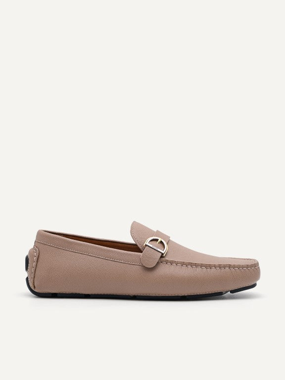 Leather Moccasins with Buckle Detail