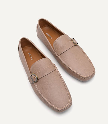 Leather Moccasins with Buckle Detail