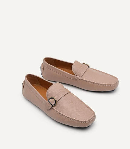 Leather Moccasins with Buckle Detail