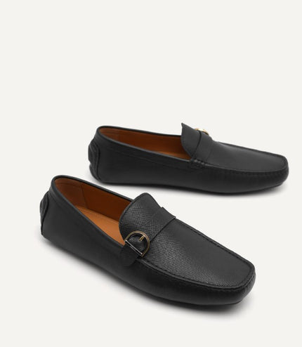 Leather Moccasins with Buckle Detail