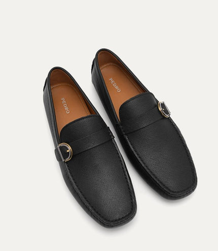 Leather Moccasins with Buckle Detail