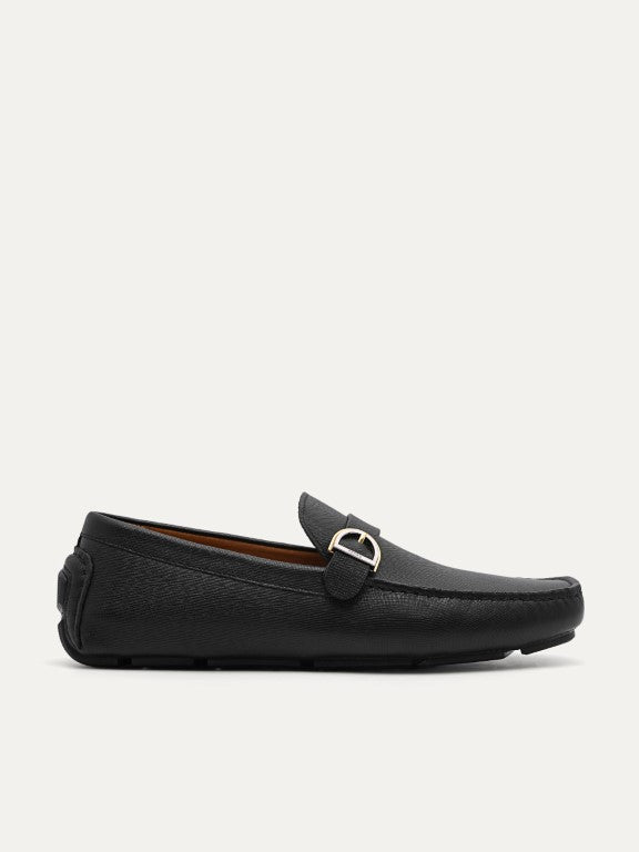 Leather Moccasins with Buckle Detail