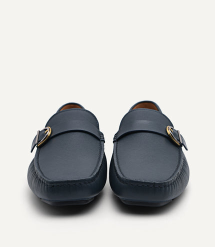 Leather Moccasins with Buckle Detail