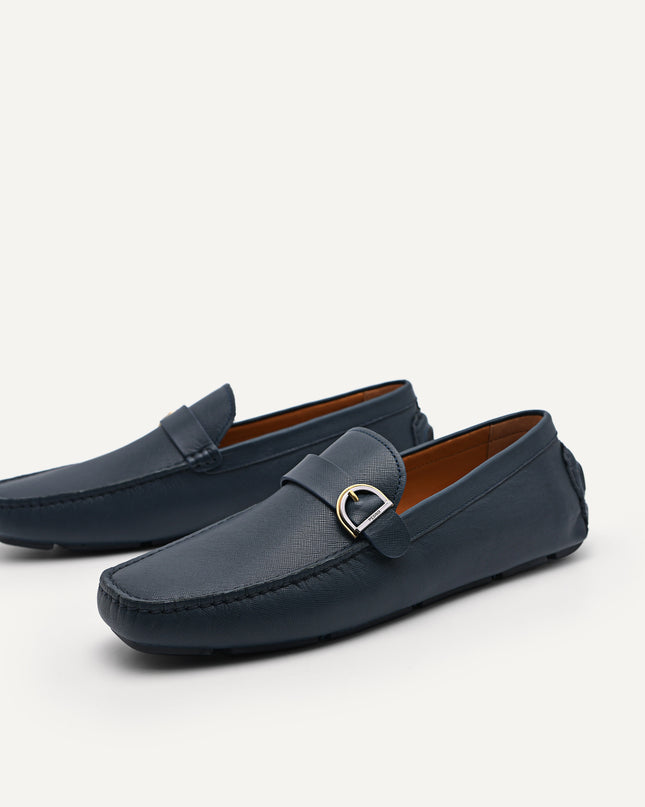 Leather Moccasins with Buckle Detail