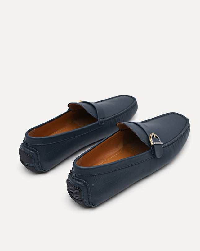 Leather Moccasins with Buckle Detail