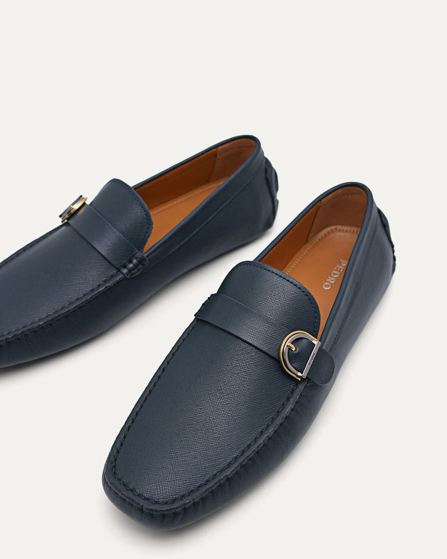 Leather Moccasins with Buckle Detail