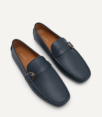 Leather Moccasins with Buckle Detail