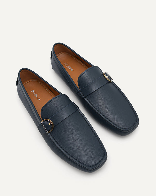 Leather Moccasins with Buckle Detail