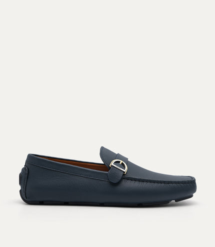 Leather Moccasins with Buckle Detail