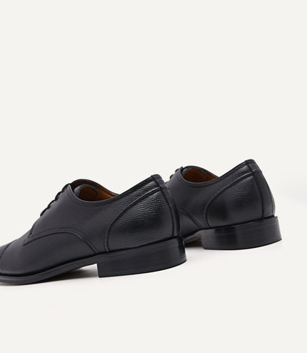 Textured Leather Cap Toe Derby Shoes