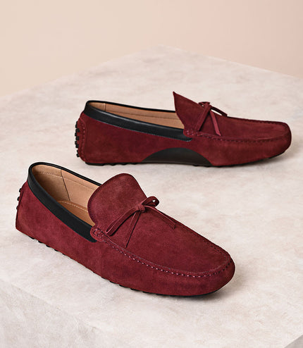 Leather side loafers