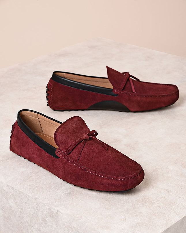 Leather side loafers