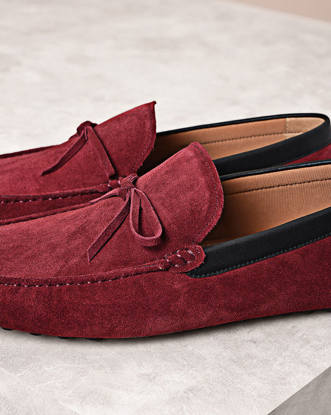 Leather side loafers