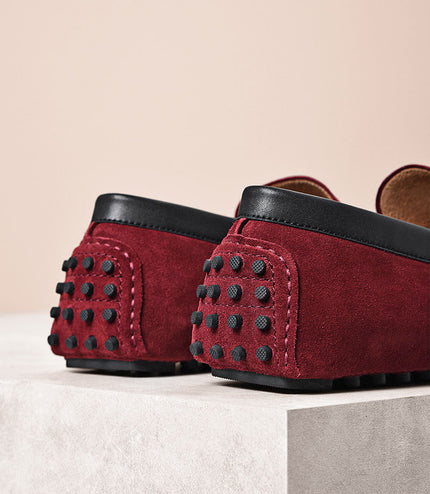 Leather side loafers