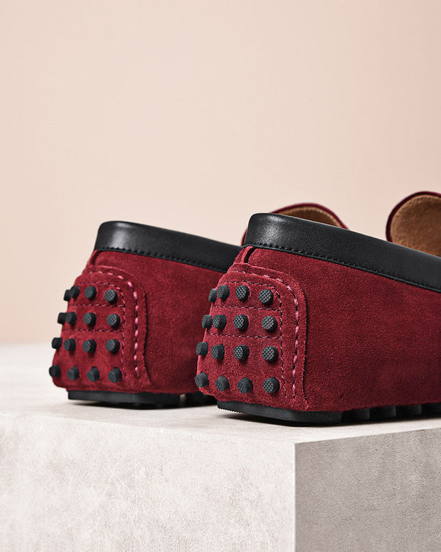 Leather side loafers