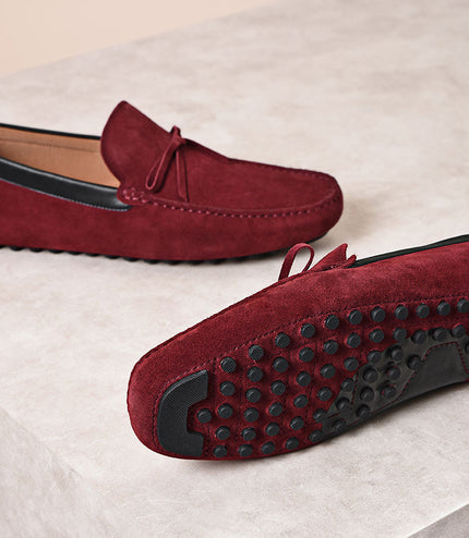 Leather side loafers