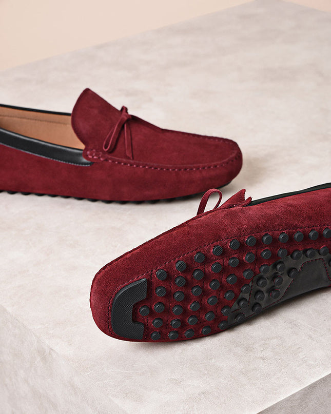 Leather side loafers