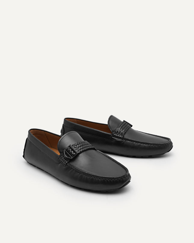 Raffia Braided Leather Moccasins