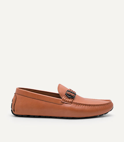 Raffia Braided Leather Moccasins