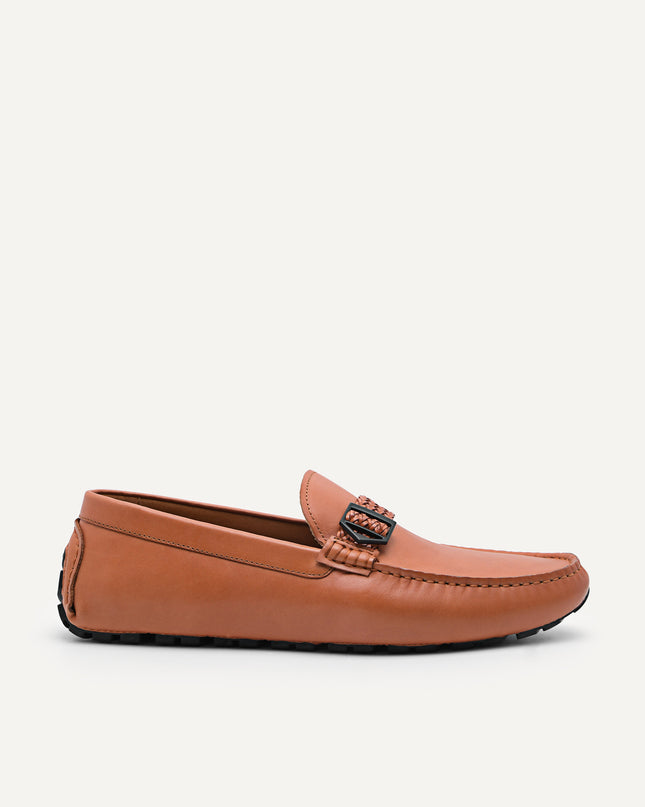 Raffia Braided Leather Moccasins