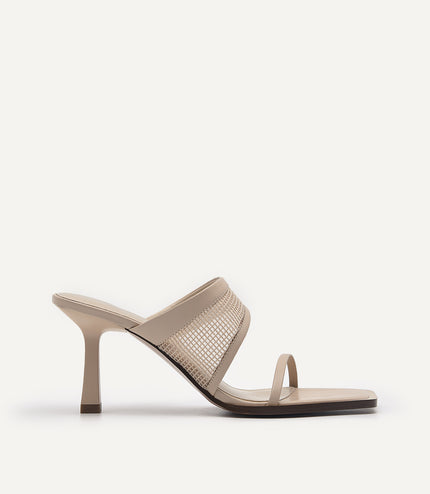 Capri Double Strap Mesh Heeled Sandals