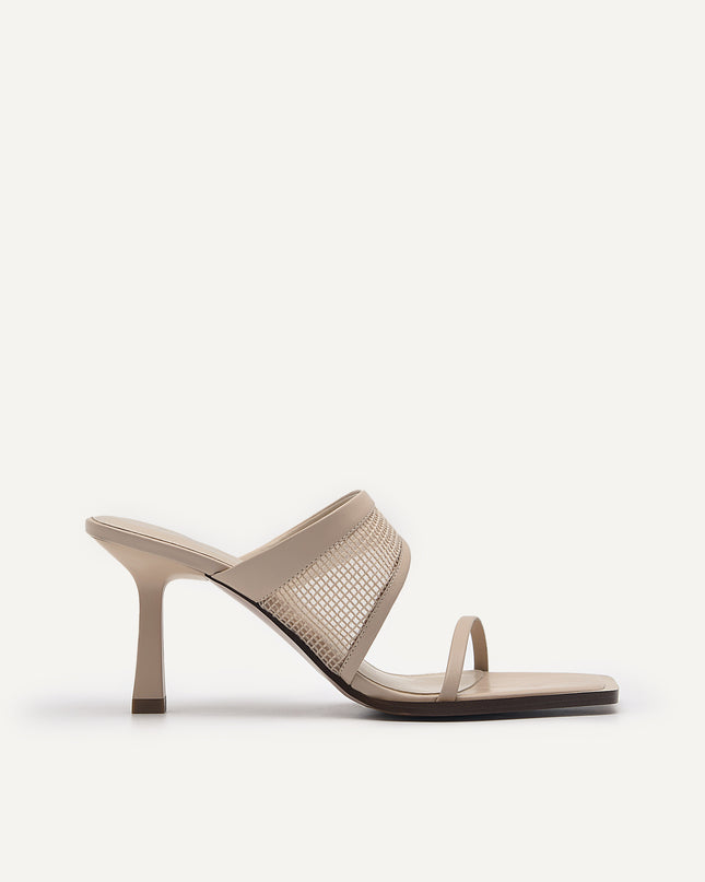 Capri Double Strap Mesh Heeled Sandals