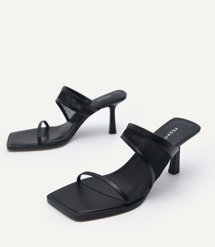 Capri Double Strap Mesh Heeled Sandals