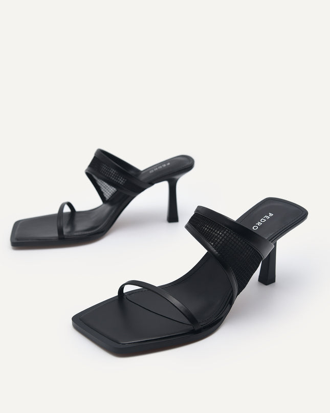 Capri Double Strap Mesh Heeled Sandals