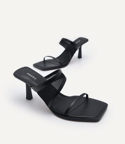 Capri Double Strap Mesh Heeled Sandals