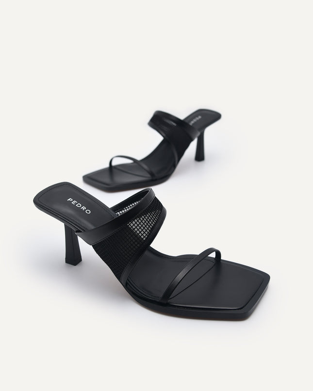 Capri Double Strap Mesh Heeled Sandals