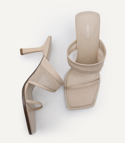 Capri Double Strap Mesh Heeled Sandals