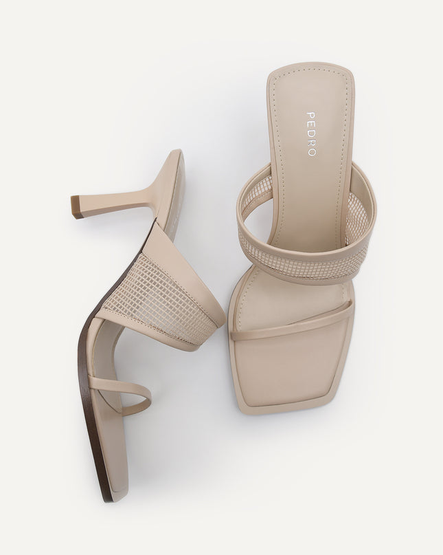 Capri Double Strap Mesh Heeled Sandals