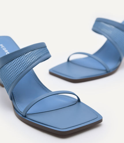 Capri Double Strap Mesh Heeled Sandals