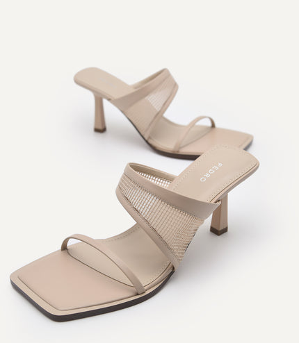 Capri Double Strap Mesh Heeled Sandals